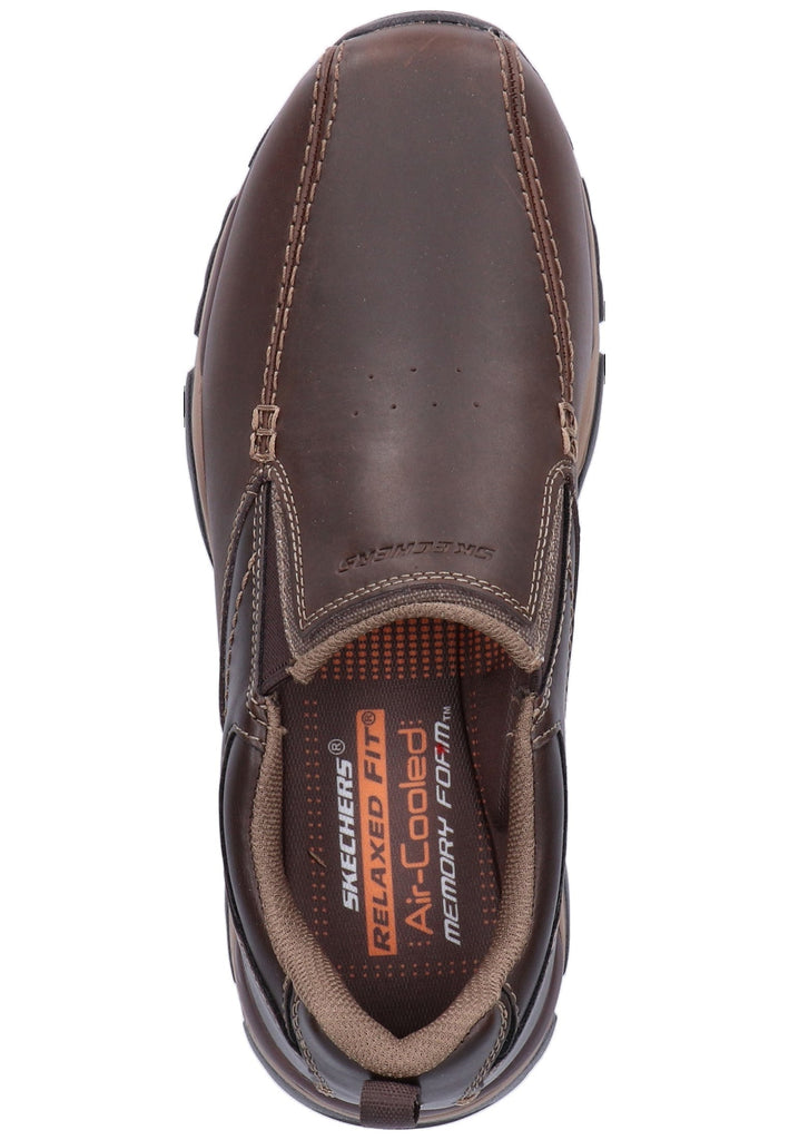 Skechers Slipper Leder/Textil Dunkelbraun - surf4shoes