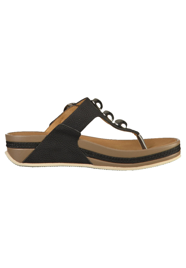 Rieker Zehensteg Lederimitat Schwarz - surf4shoes
