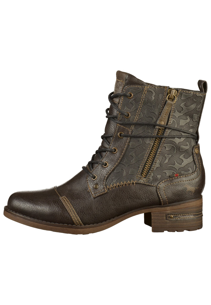 Mustang Stiefelette Lederimitat/Textil Mokka - surf4shoes
