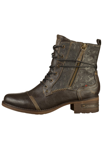 Mustang Stiefelette Lederimitat/Textil Mokka - surf4shoes