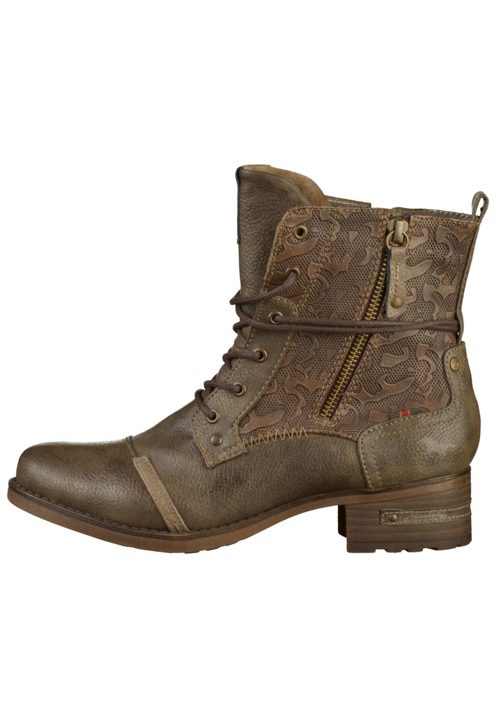 Mustang Stiefelette Lederimitat/Textil Braun - surf4shoes
