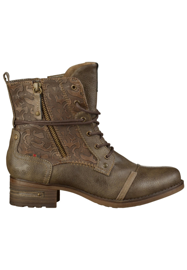Mustang Stiefelette Lederimitat/Textil Braun - surf4shoes