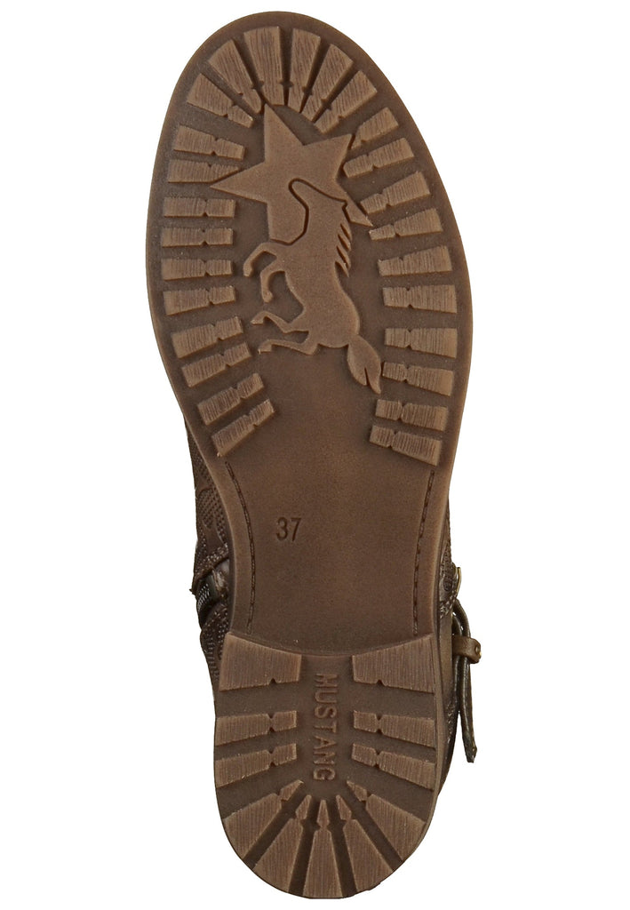 Mustang Stiefelette Lederimitat Mittelbraun - surf4shoes