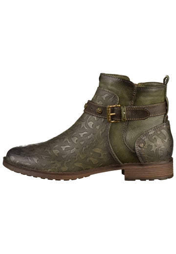Mustang Stiefelette Lederimitat Oliv - surf4shoes