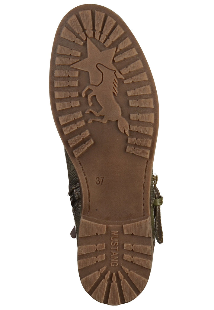 Mustang Stiefelette Lederimitat Oliv - surf4shoes