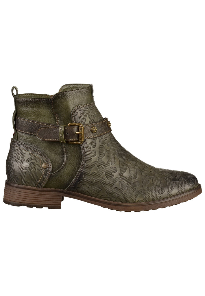 Mustang Stiefelette Lederimitat Oliv - surf4shoes