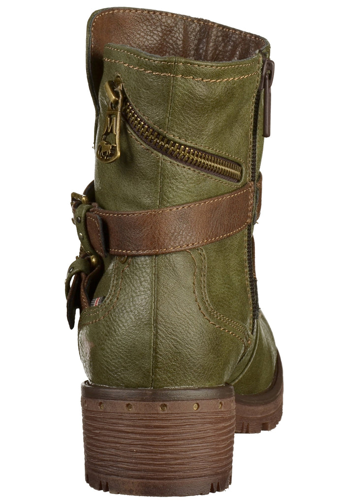 Mustang Stiefelette Lederimitat Oliv - surf4shoes