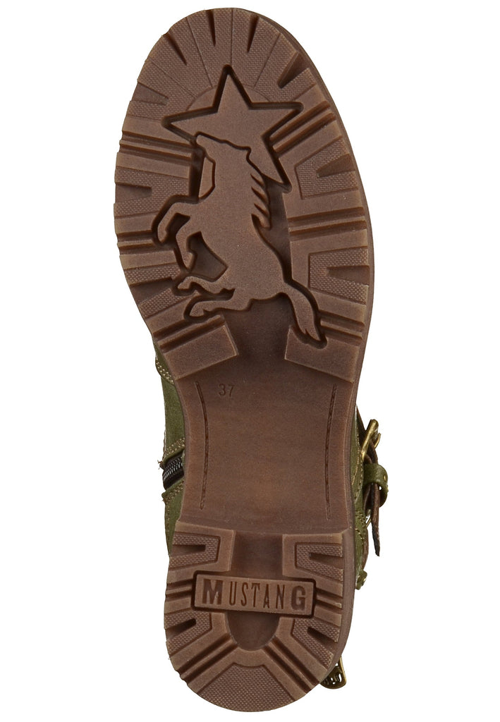 Mustang Stiefelette Lederimitat Oliv - surf4shoes