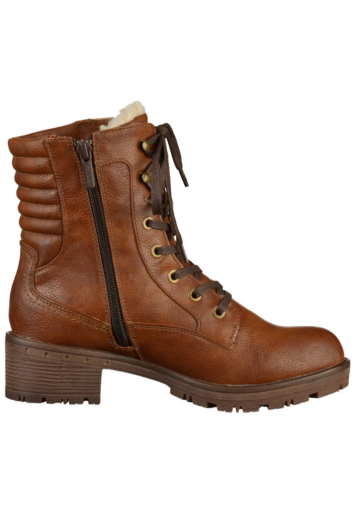 Mustang Stiefelette Lederimitat Kastanie - surf4shoes