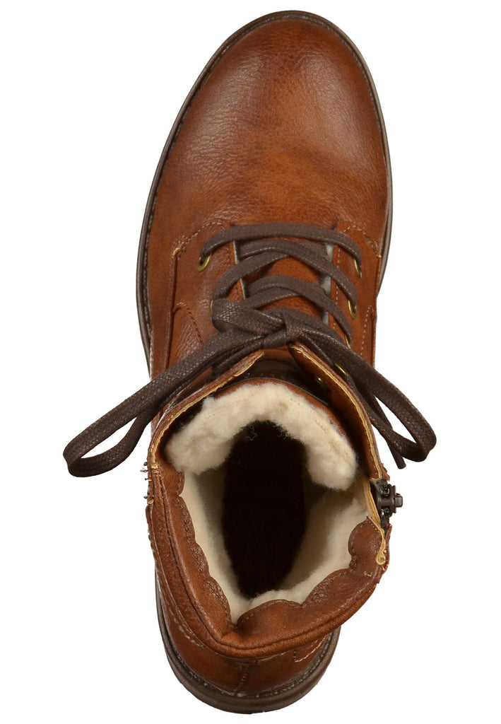 Mustang Stiefelette Lederimitat Kastanie - surf4shoes