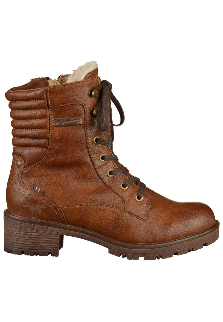 Mustang Stiefelette Lederimitat Kastanie - surf4shoes