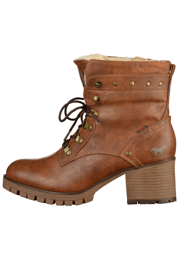 Mustang Stiefelette Lederimitat/Textil Kastanie - surf4shoes