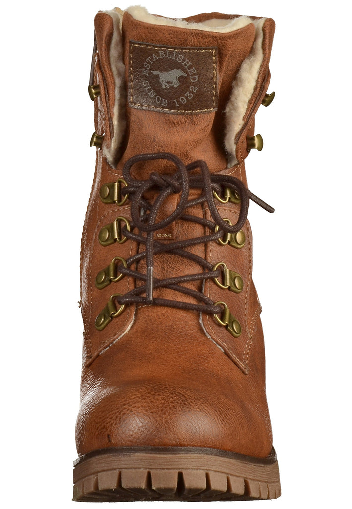 Mustang Stiefelette Lederimitat/Textil Kastanie - surf4shoes