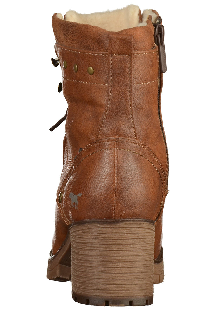Mustang Stiefelette Lederimitat/Textil Kastanie - surf4shoes