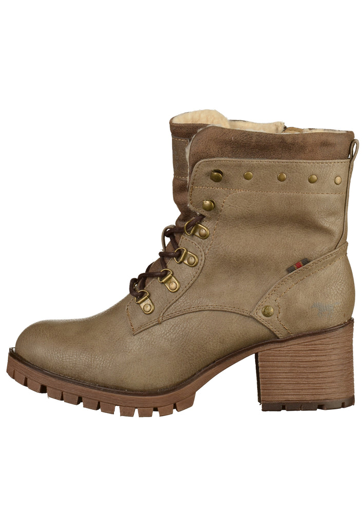 Mustang Stiefelette Lederimitat/Textil Taupe - surf4shoes