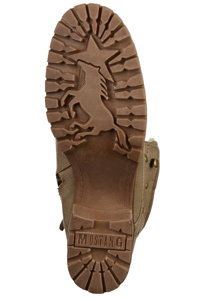 Mustang Stiefelette Lederimitat/Textil Taupe - surf4shoes