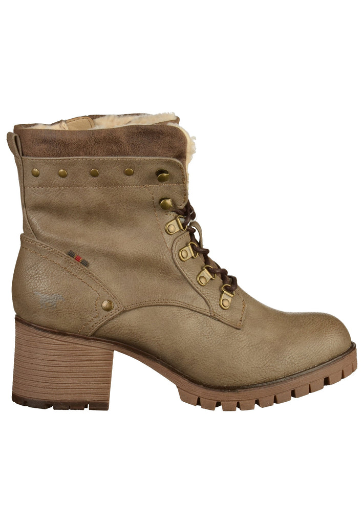 Mustang Stiefelette Lederimitat/Textil Taupe - surf4shoes