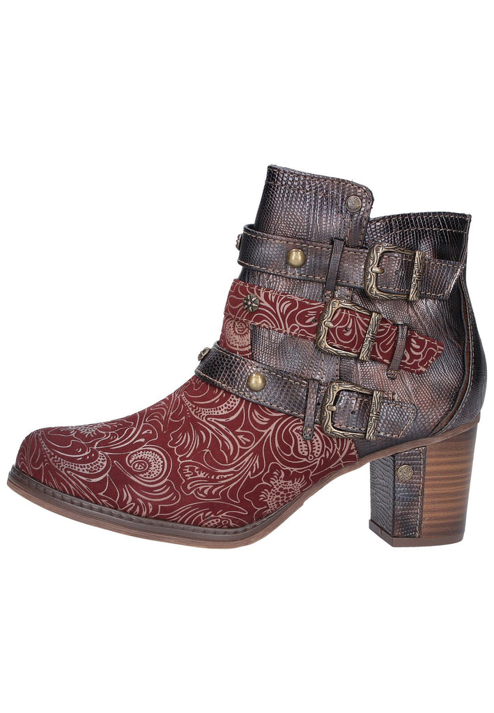 Mustang Stiefelette Lederimitat/Textil Bordeaux - surf4shoes