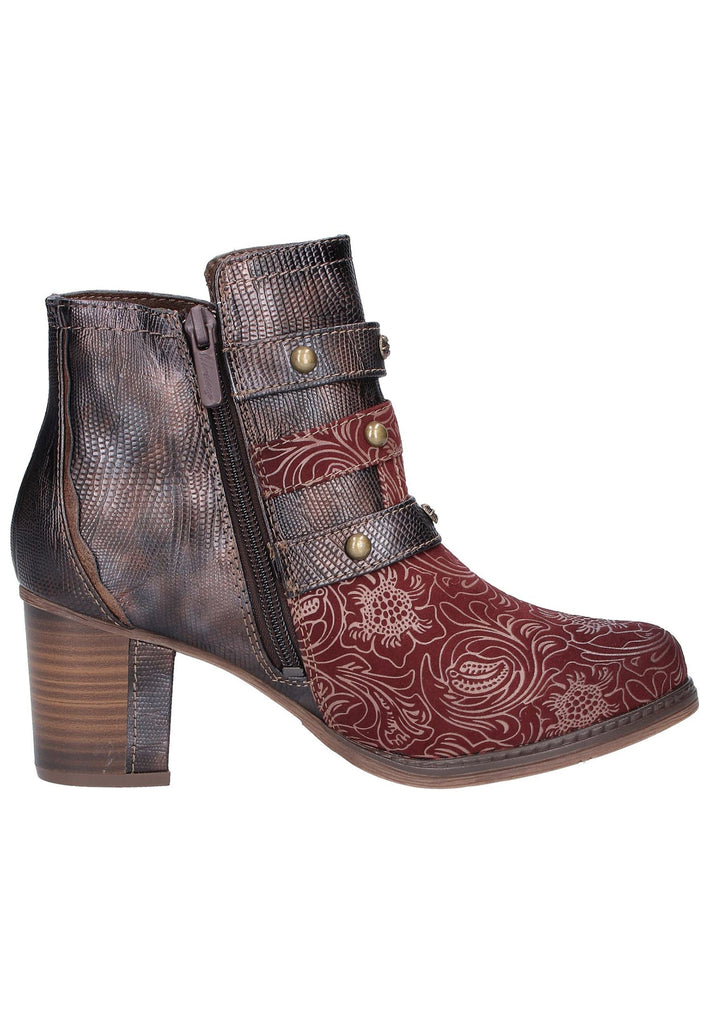 Mustang Stiefelette Lederimitat/Textil Bordeaux - surf4shoes