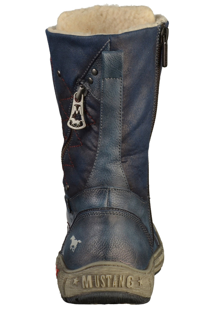 Mustang Stiefelette Lederimitat/Textil Dunkelblau - surf4shoes