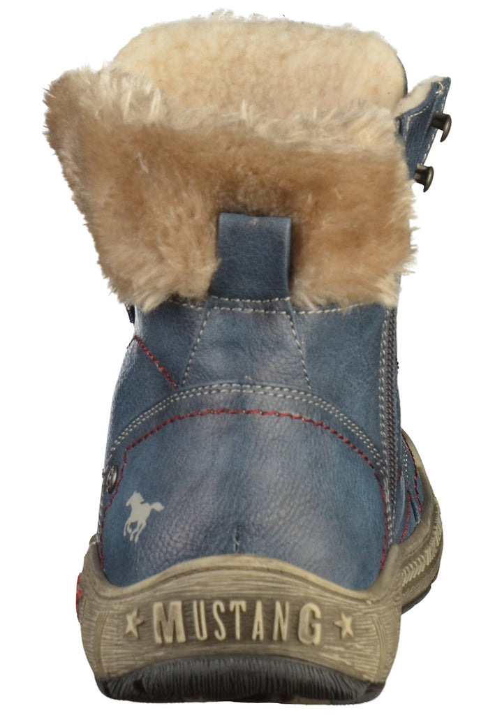Mustang Stiefelette Lederimitat/Textil Blau - surf4shoes