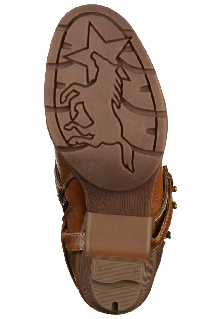 Mustang Stiefelette Lederimitat Kastanie - surf4shoes