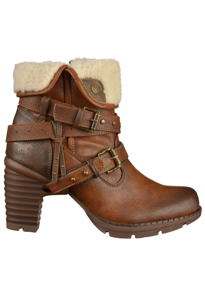 Mustang Stiefelette Lederimitat Kastanie - surf4shoes
