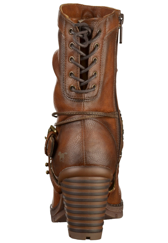 Mustang Stiefel Lederimitat Kastanie - surf4shoes