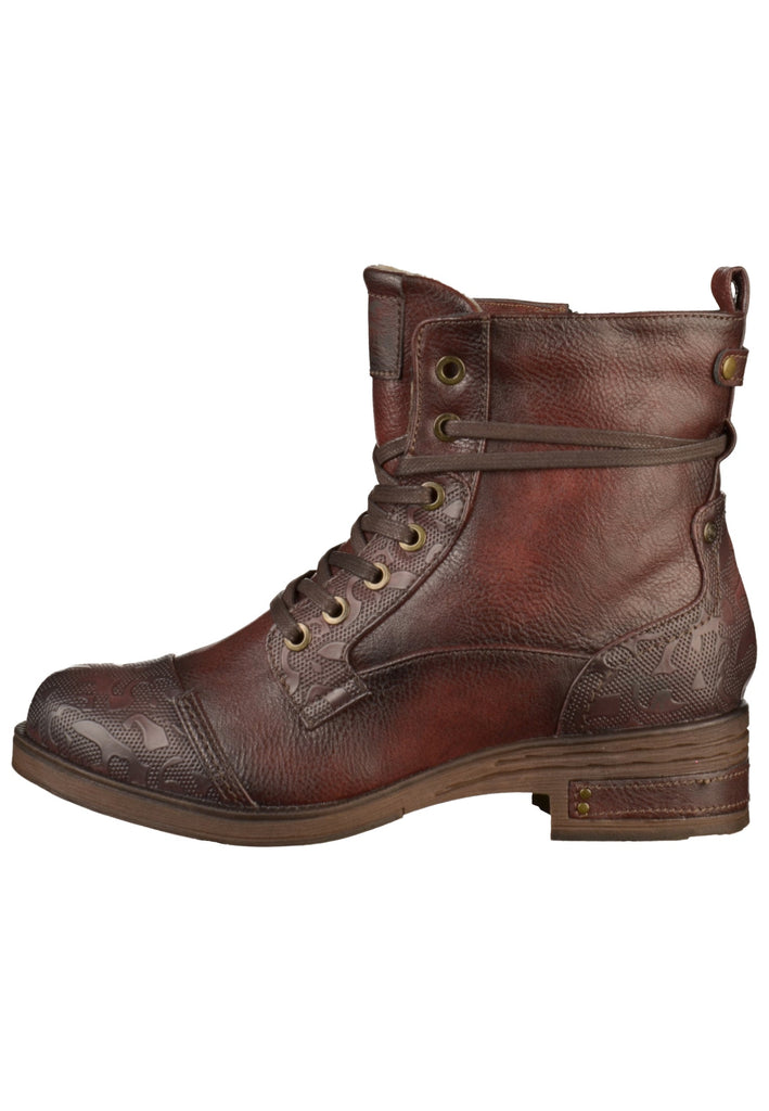 Mustang Stiefelette Lederimitat Bordeaux - surf4shoes