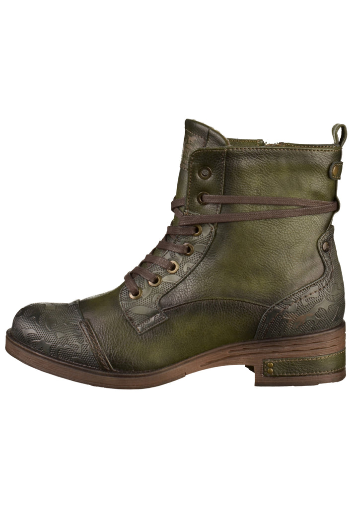 Mustang Stiefelette Lederimitat Oliv - surf4shoes