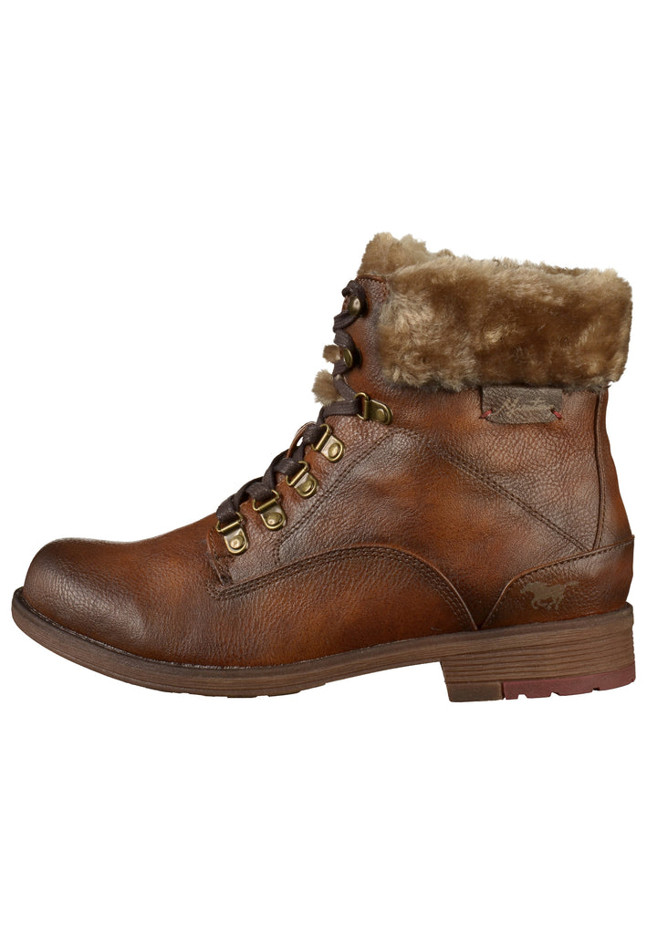 Mustang Stiefelette Lederimitat/Textil Kastanie - surf4shoes