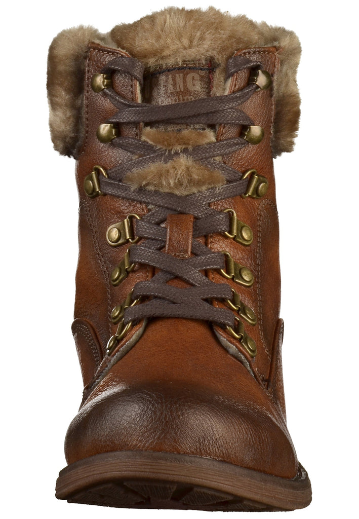 Mustang Stiefelette Lederimitat/Textil Kastanie - surf4shoes