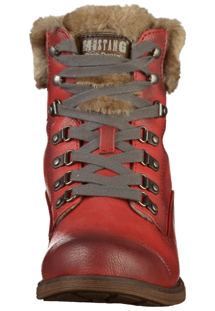 Mustang Stiefelette Lederimitat/Textil Rot - surf4shoes