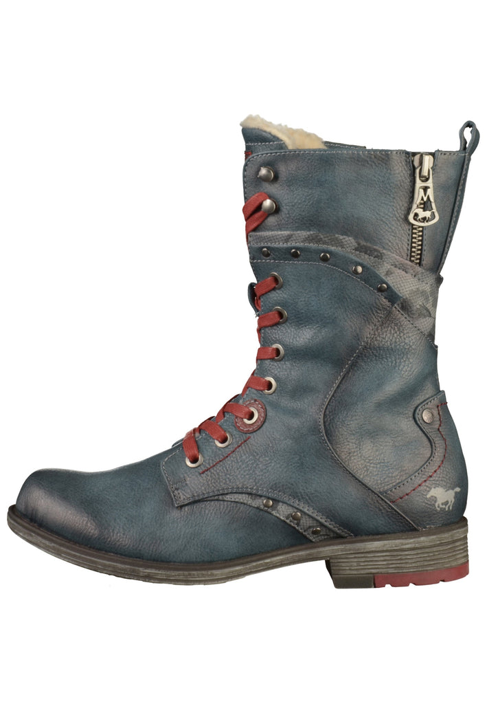 Mustang Stiefel Lederimitat Dunkelblau - surf4shoes