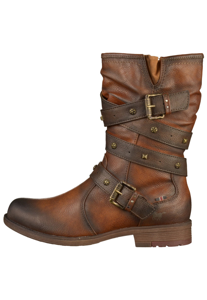 Mustang Stiefel Lederimitat Kastanie - surf4shoes