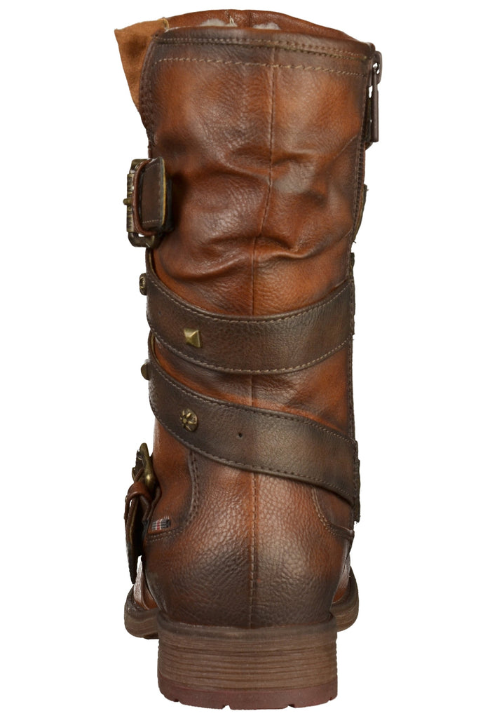 Mustang Stiefel Lederimitat Kastanie - surf4shoes