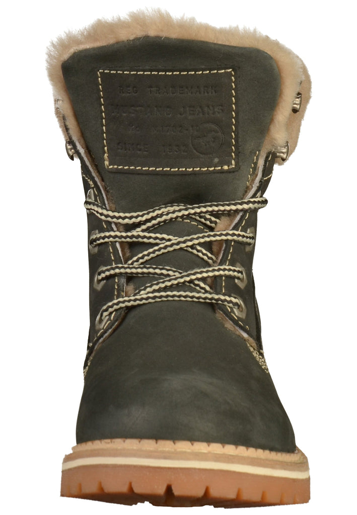 Mustang Stiefelette Leder Schwarz - surf4shoes