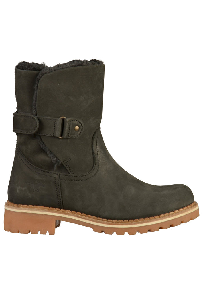 Mustang Stiefelette Leder Schwarz Warmfutter - surf4shoes