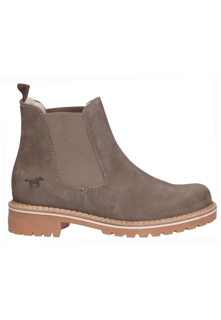 Mustang Stiefelette Leder Taupe - surf4shoes