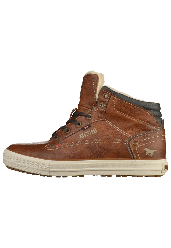 Mustang Stiefelette Lederimitat Kastanie - surf4shoes