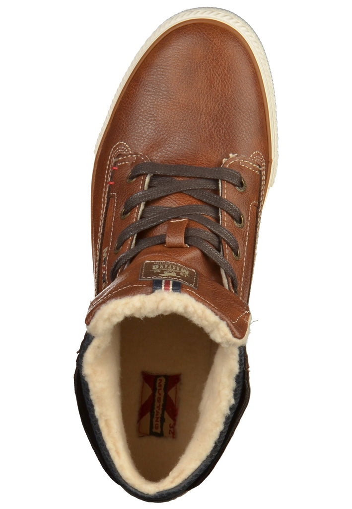 Mustang Stiefelette Lederimitat Kastanie - surf4shoes