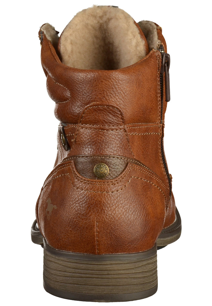 Mustang Stiefelette Lederimitat Kastanie Warmfutter - surf4shoes