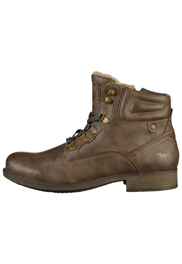 Mustang Stiefelette Lederimitat Dunkelbraun Warmfutter - surf4shoes