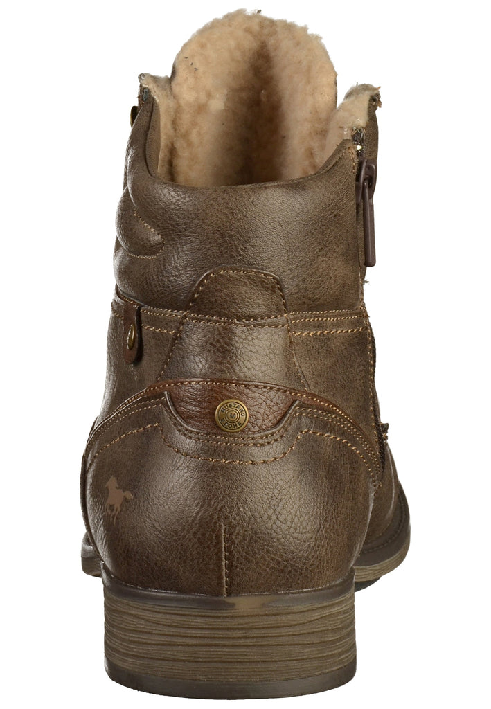 Mustang Stiefelette Lederimitat Dunkelbraun Warmfutter - surf4shoes