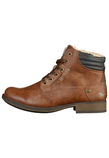 Mustang Stiefelette Lederimitat Kastanie - surf4shoes