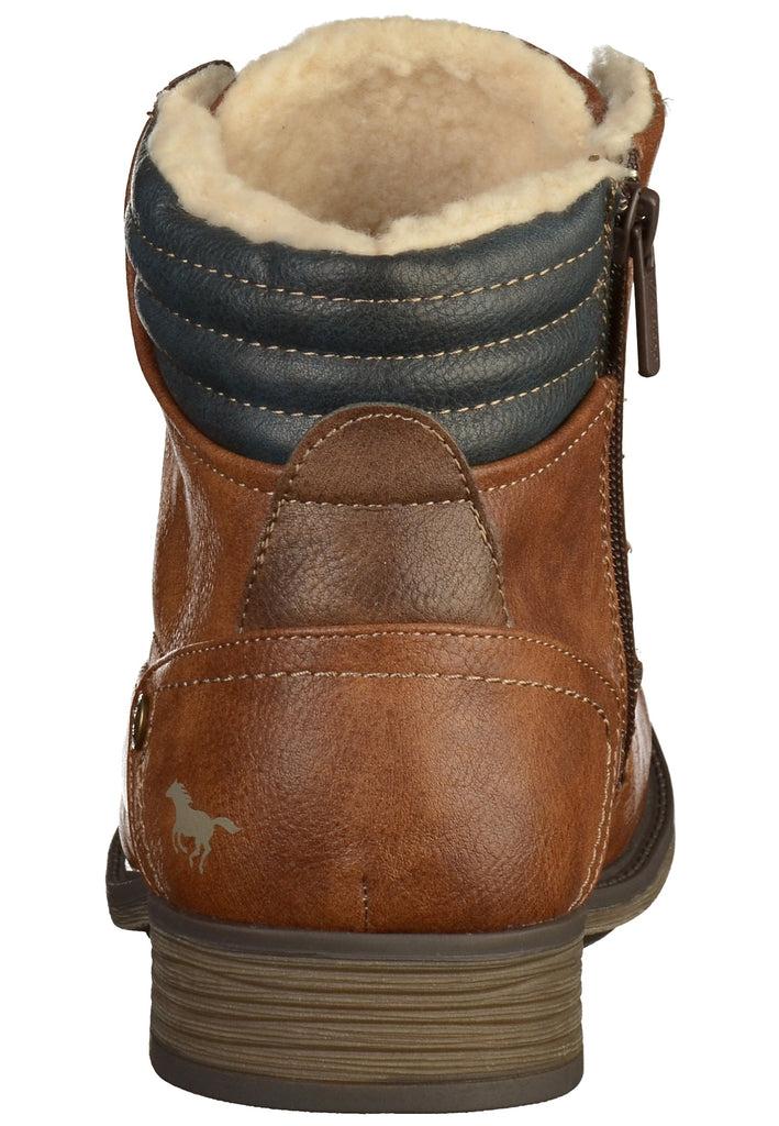 Mustang Stiefelette Lederimitat Kastanie - surf4shoes