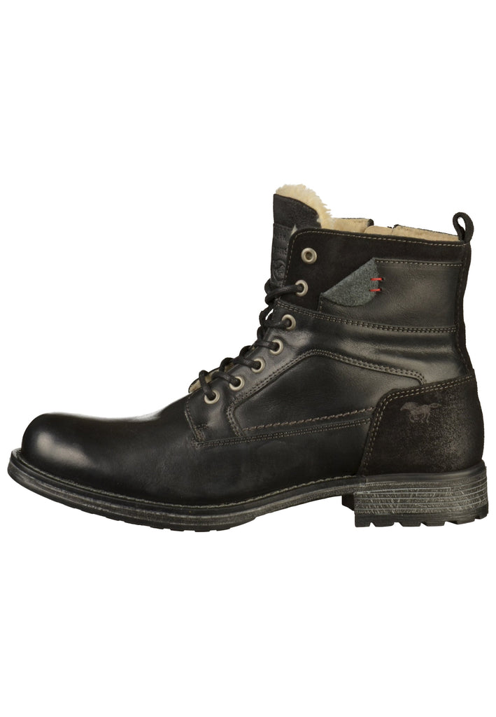 Mustang Stiefelette Leder Schwarz - surf4shoes