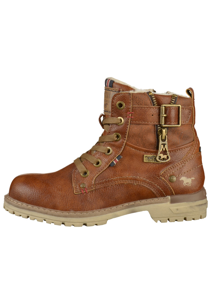 Mustang Stiefelette Lederimitat/Textil Kastanie - surf4shoes