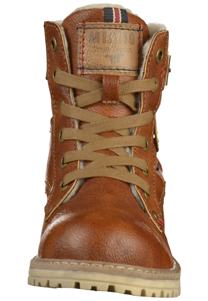 Mustang Stiefelette Lederimitat/Textil Kastanie - surf4shoes