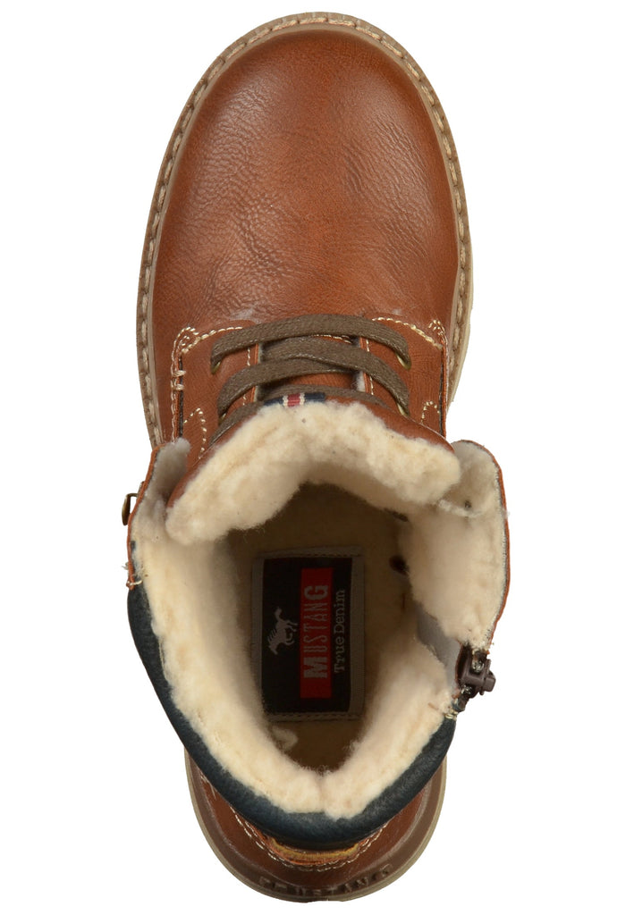 Mustang Stiefelette Lederimitat Kastanie - surf4shoes